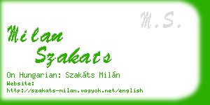milan szakats business card