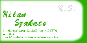 milan szakats business card